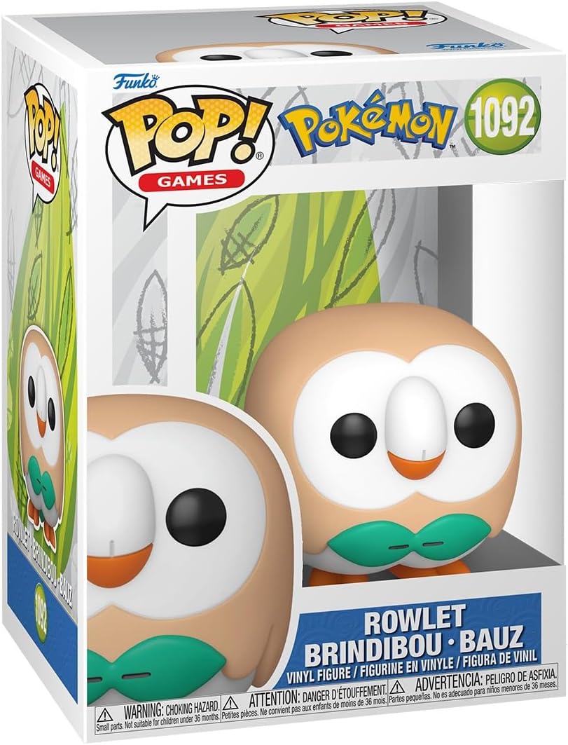 Funko Pop! Games #1092 Rowlet vinyl figure in Pokémon-branded display box