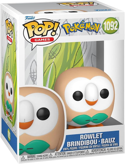 Funko Pop! Games #1092 Rowlet vinyl figure in Pokémon-branded display box