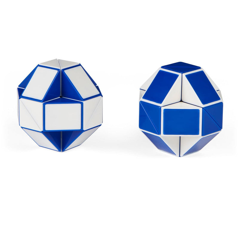 Rubiks Connector Snake 2 Pack both snakes shown side by side, partially twisted into geometric shapes