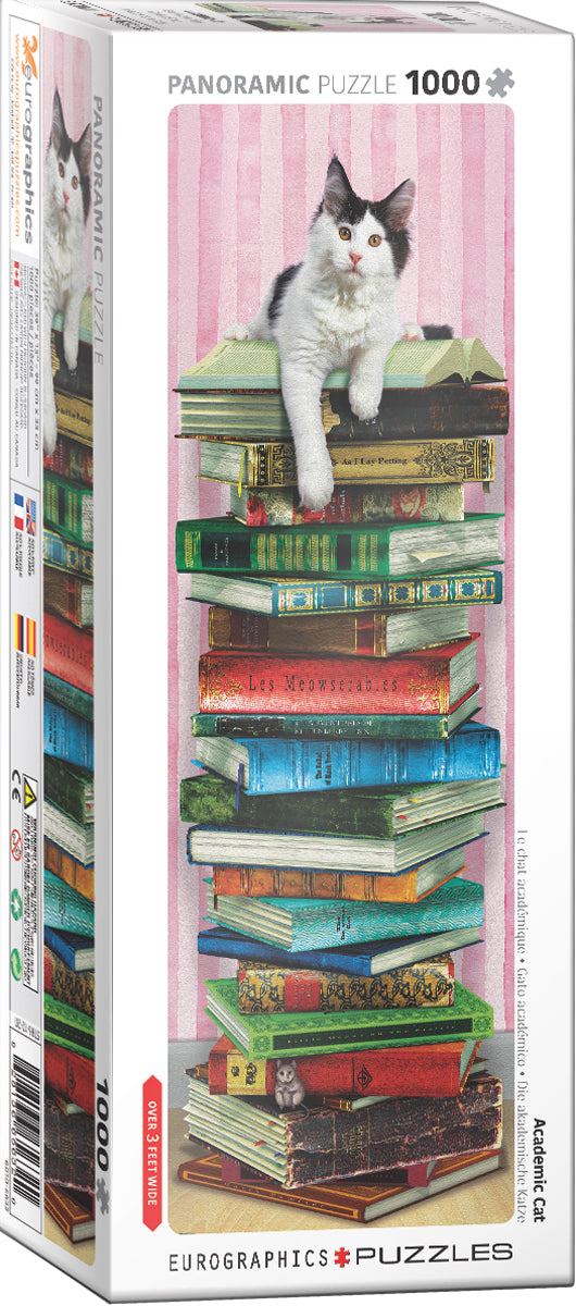 Eurographics - Academic Cat Panoramic 1000 Piece Jigsaw - Good Games