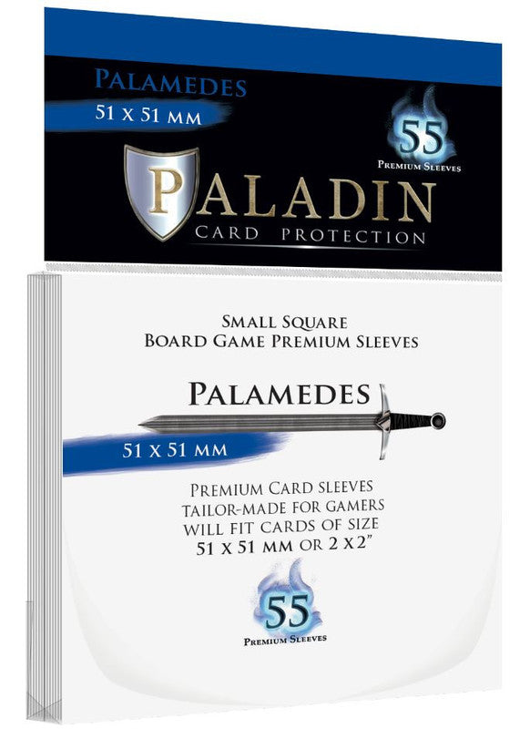 Paladin - Premium Palamedes Card Sleeves 55-Pieces 51 mm x 51 mm Size - Clear - Good Games