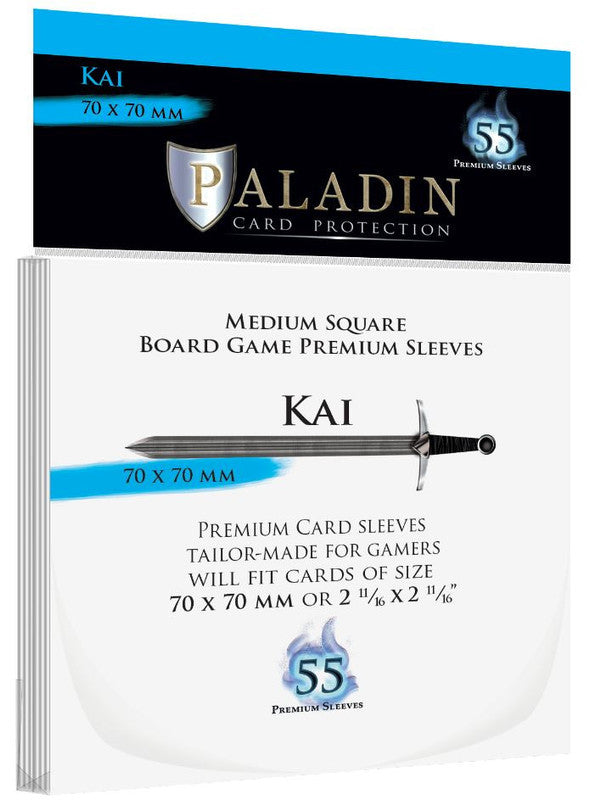 Paladin Kai 70x70mm Medium Square premium board game sleeves, 55-count pack