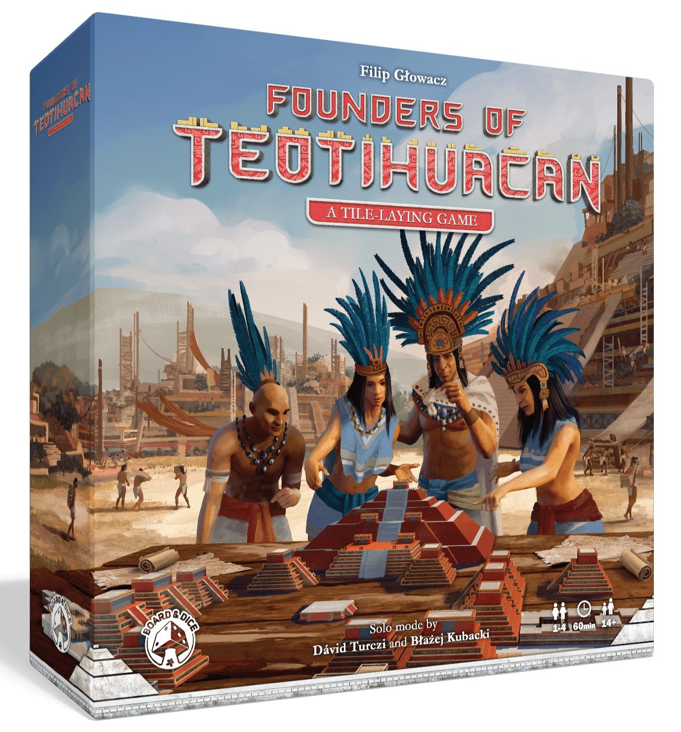Founders of Teotihuacan game box featuring Mesoamerican architecture