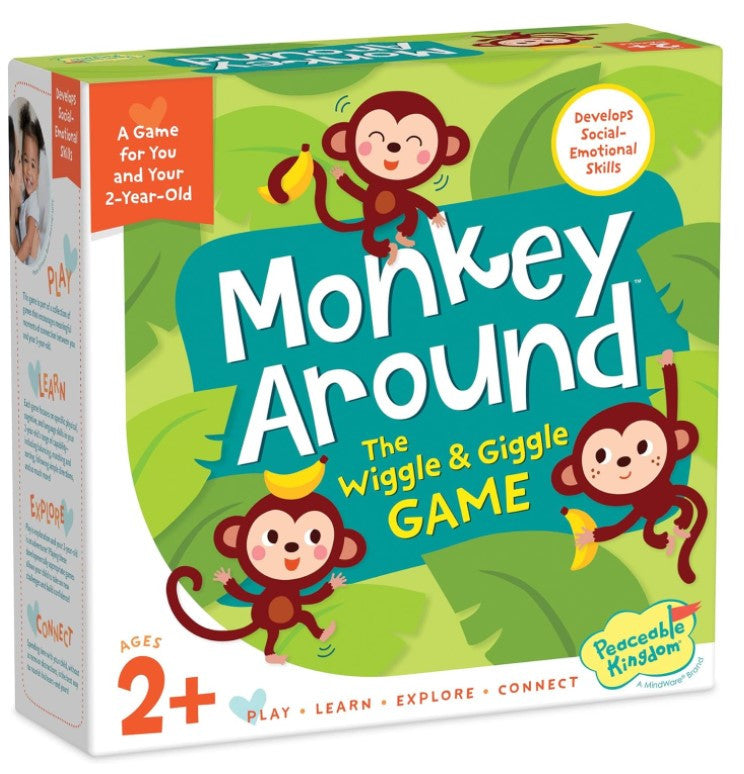 Monkey Around board game box with monkeys and banana graphic