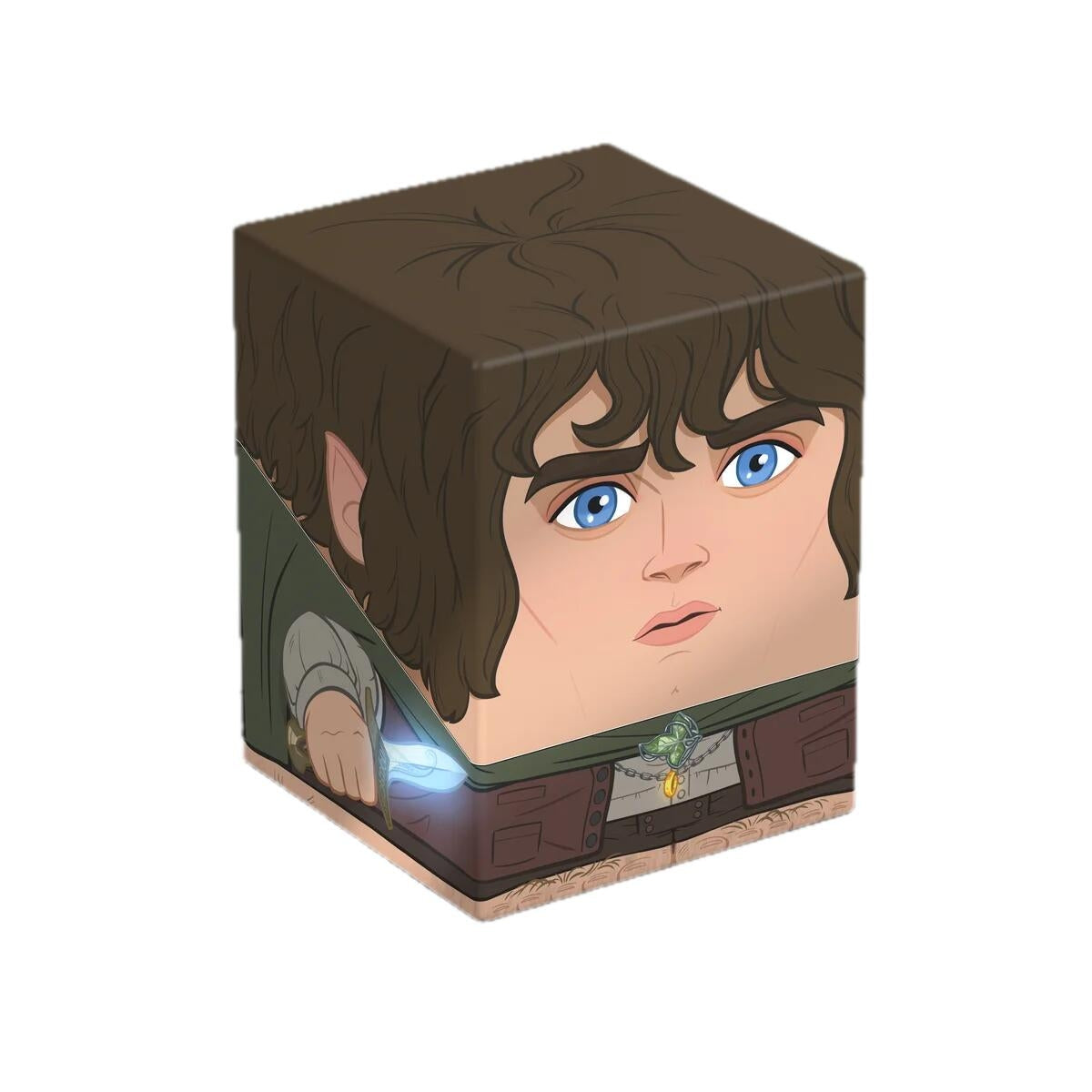 Cube art of Frodo Baggins holding the glowing blue sword Sting