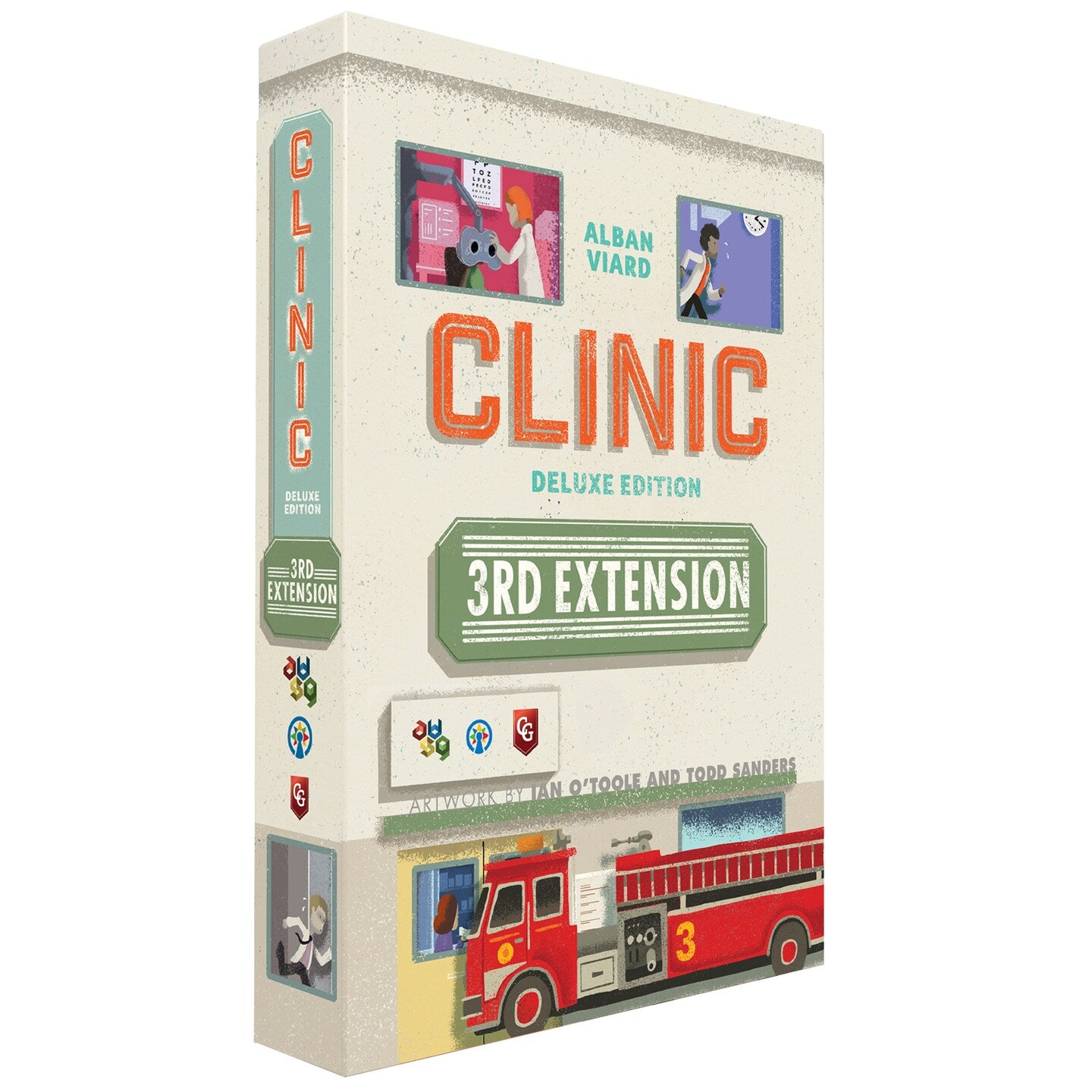 Clinic: Deluxe Edition – 3rd Extension box with illustrated hospital-themed artwork