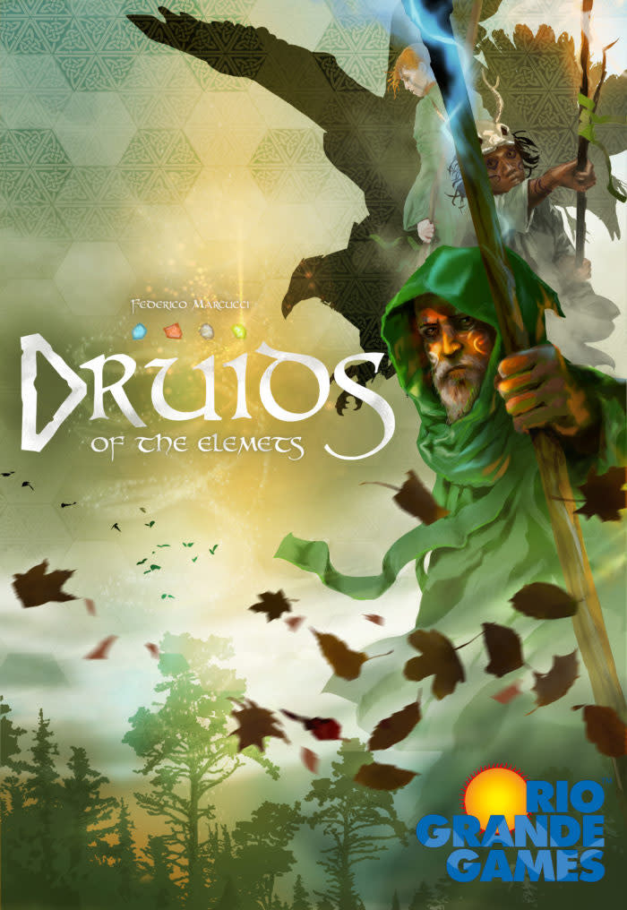 Druids of the Elements game box with elemental artwork