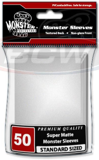 BCW - Monster Deck Protectors Sleeves Standard 50-Pieces - Matte White - Good Games