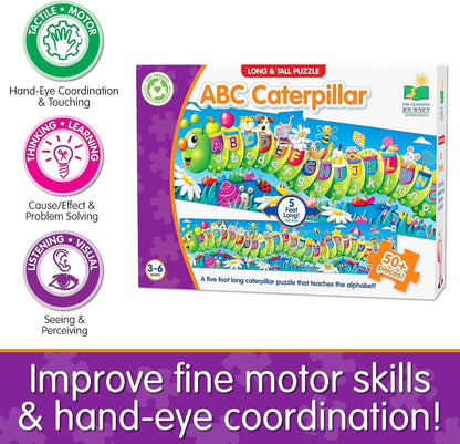 ABC Caterpillar long floor puzzle box teaching the alphabet and fine motor skills