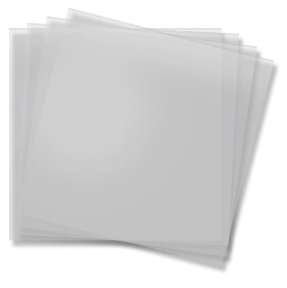 Stack of translucent plastic sheet protectors, 8.5x11 inch, letter size, archival safe