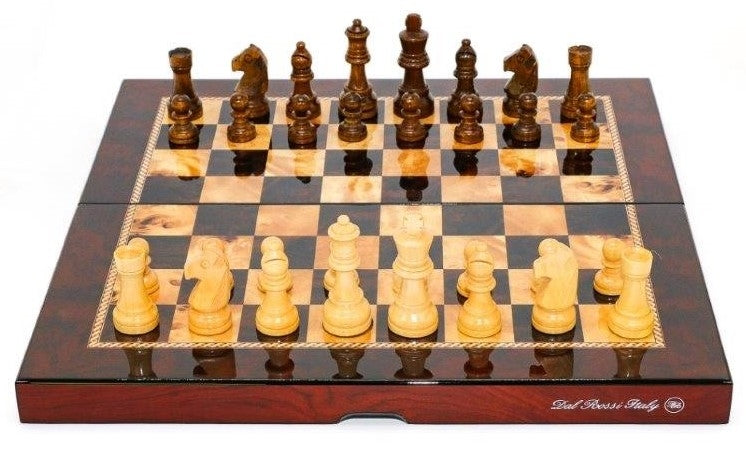 Dal Rossi Italy - Folding Chess Set 16 inch mahogany