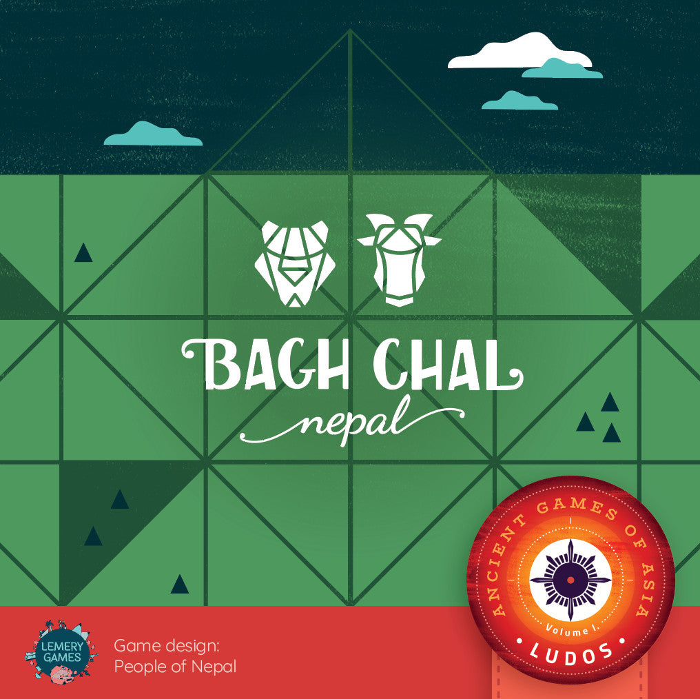 Retail packaging of Bagh Chal game with tiger illustration