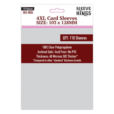 Sleeve Kings Board Game Sleeves 4mm xL (103mm x 128) (110 Per Pack) - Good Games