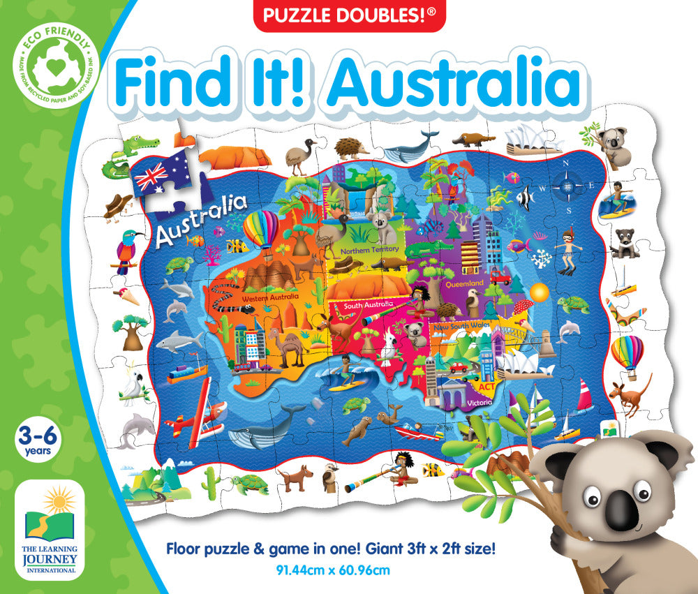 Find it! Australia Floor Puzzle & Game 3ft x 2ft - Good Games