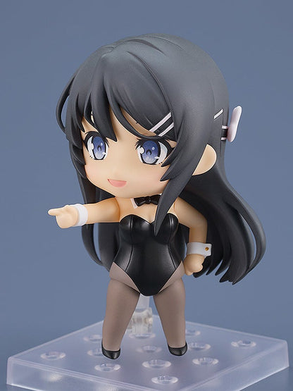 Mai Sakurajima Nendoroid posed kneeling with bashful expression and hand gesture