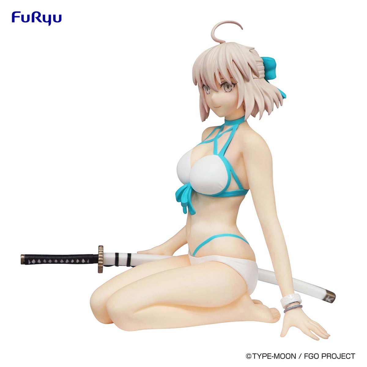 Rear view of Assassin Okita J Soji figure showing hair and outfit details