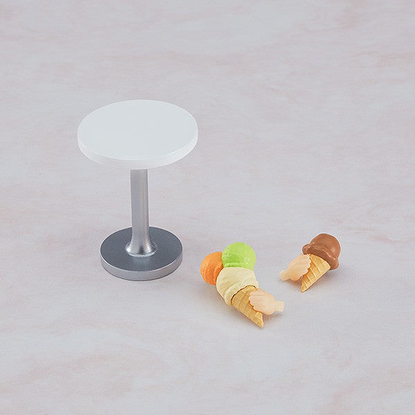 Assorted parfait and dessert parts from the Nendoroid More collection