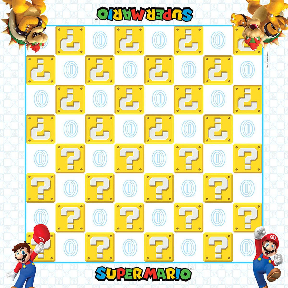 Close-up of character pieces and dual game board