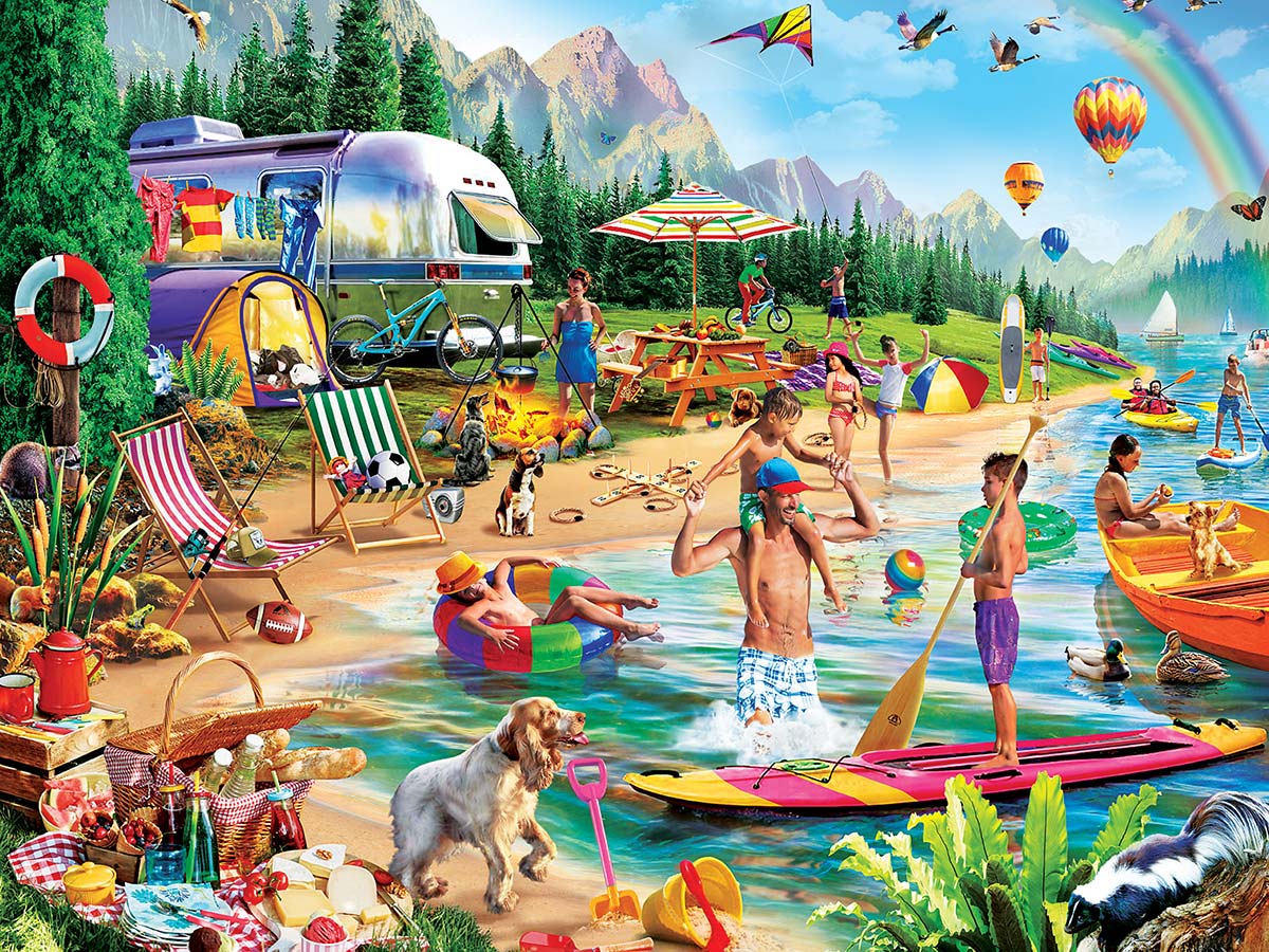 MasterPieces - campsite day at the lake EZ grip 300 Pieces