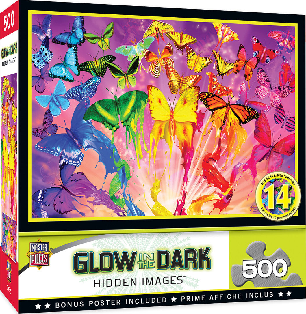 MasterPieces - Hidden Image Glow Metamorphosis 500 Pieces - Good Games