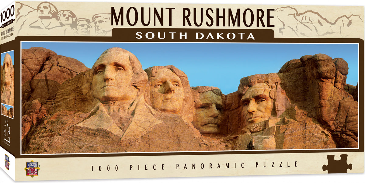 Puzzle box of Masterpieces Mount Rushmore panoramic 1000-piece jigsaw