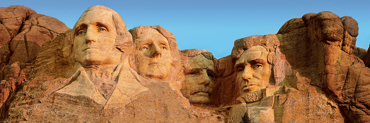 Completed panoramic Mount Rushmore puzzle image
