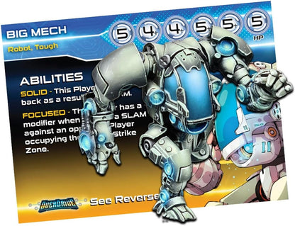 Overdrive Rival Pack - Big Mech board game character card with robot stats and abilities like Solid and Focused