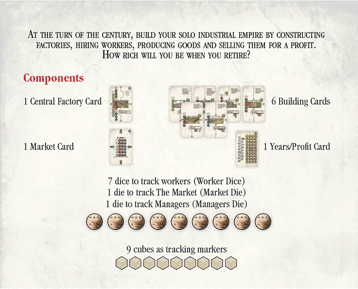 Component list and description of the game &quot;Empire&quot;