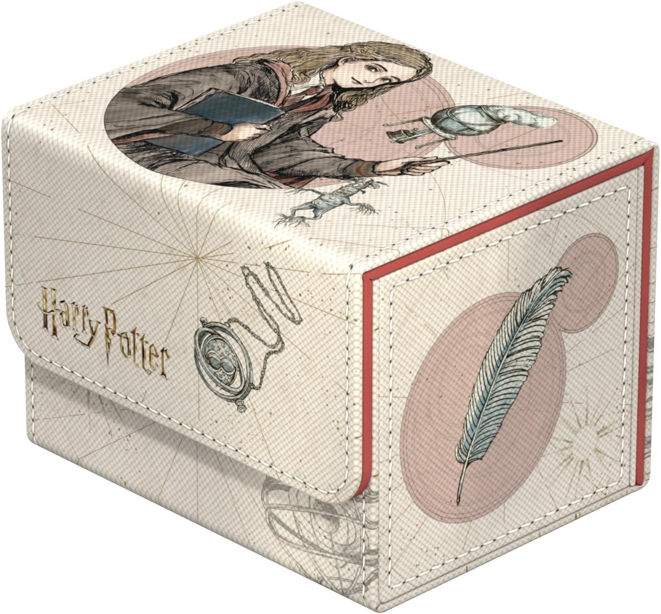 Harry Potter storage box with a vintage illustration of Hermione Granger casting a spell