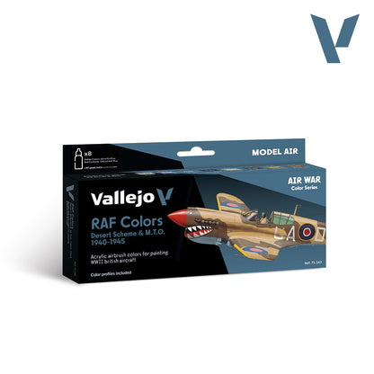 Vallejo Model Air WWII Raf Desert 1940-1945 Acrylic Paint 8-Piece Set - Good Games