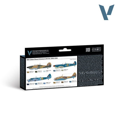 Vallejo Model Air WWII Raf Desert 1940-1945 Acrylic Paint 8-Piece Set - Good Games