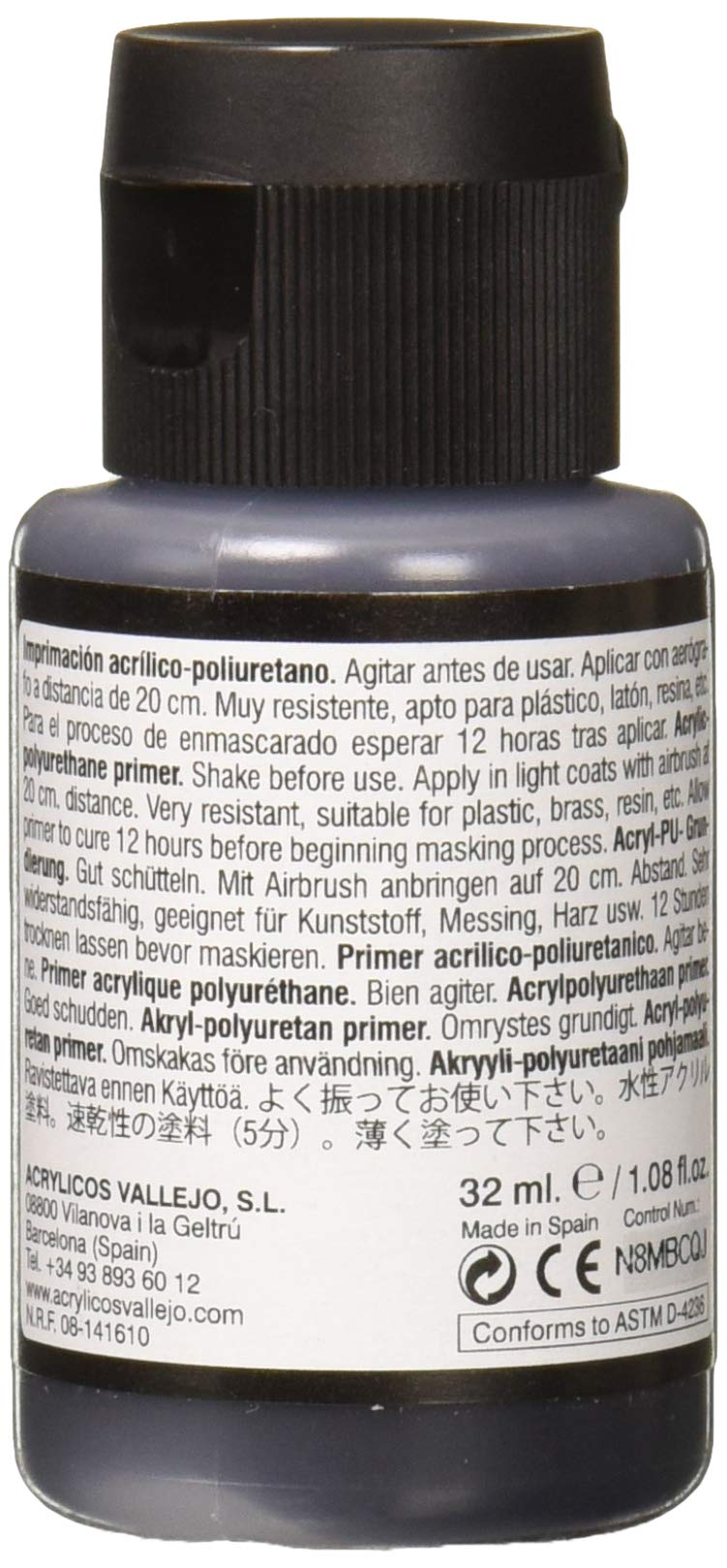 Vallejo Gloss Black Primer 32ml - Good Games