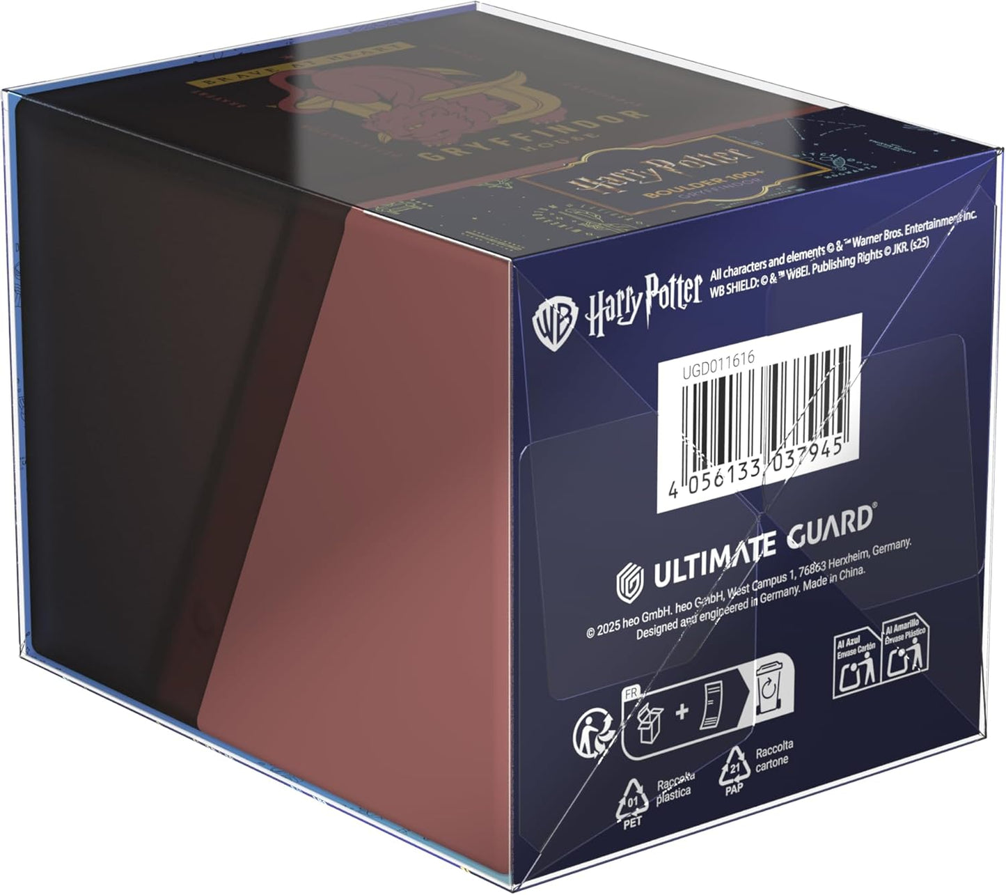 Harry Potter Gryffindor Ultimate Guard card deck box in dark packaging with barcode visible
