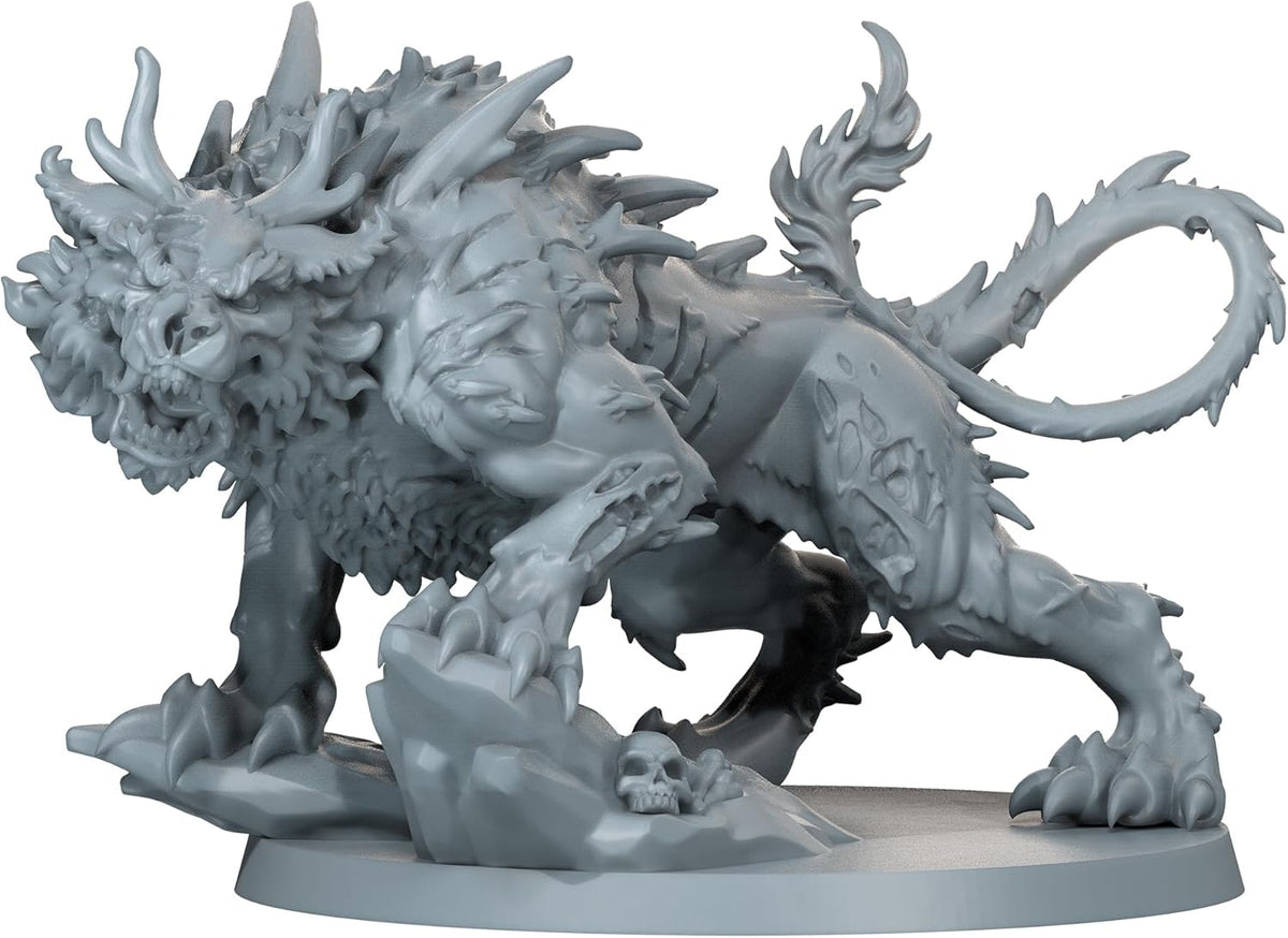 Close-up of Divine Beasts miniatures for Zombicide: White Death