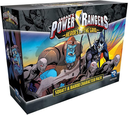 Power Rangers Heroes of the Grid Squatt Baboo Character Pack expansion box showing two villains against a stormy sky