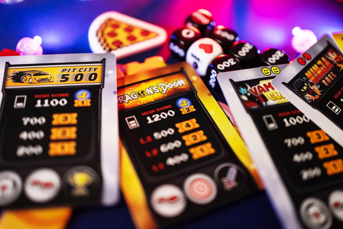 Game pieces and rulebook from Joystick Heroes