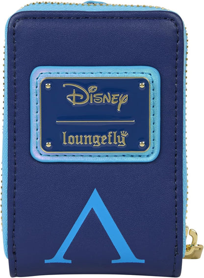 Navy blue Kida Accordion GW Wallet with gold Disney plaque and light blue chevron graphic