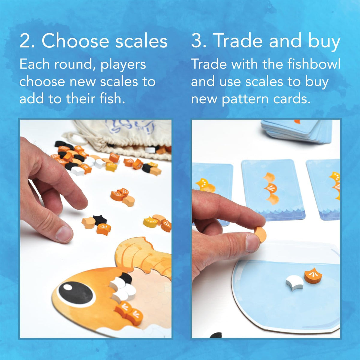 The Finest Fish game board and fish tokens