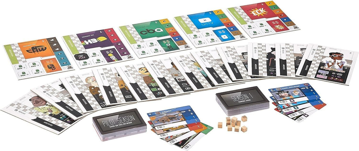 Close-up of components from The Networks: On the Air Expansion set