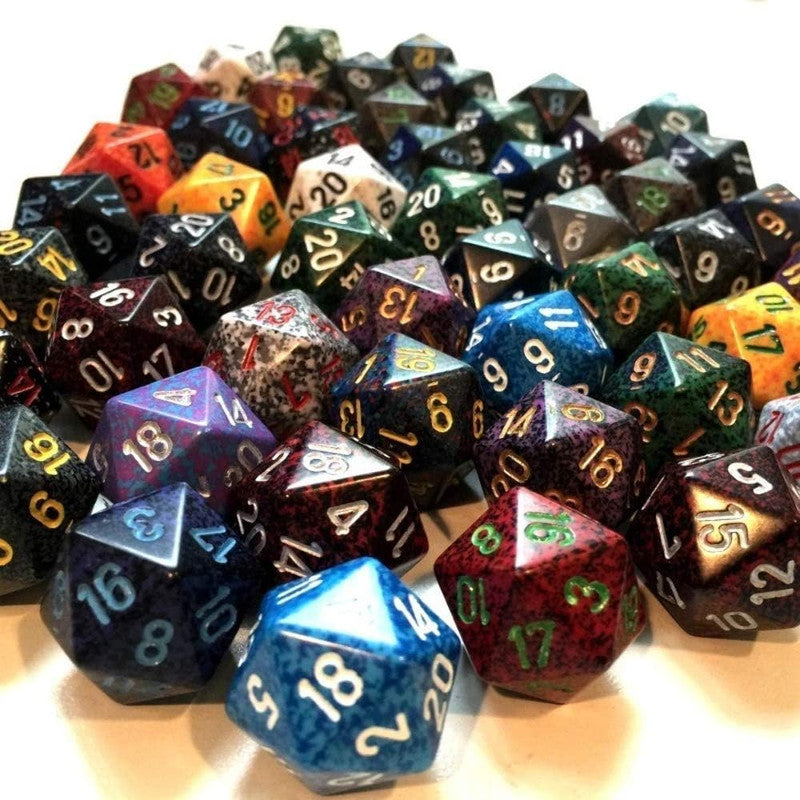 Chessex - Loose Speckled Polyhedral D20 Dice 50-Piece Set - Assorted - Good Games
