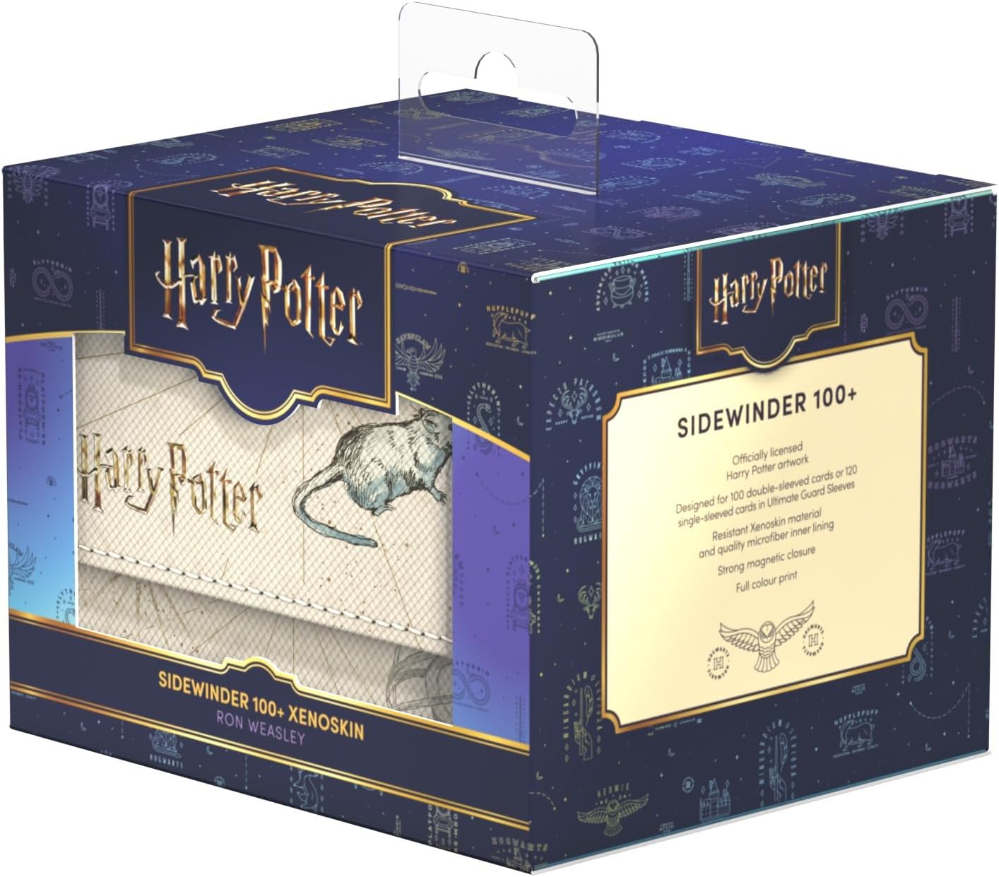 Packaging for Harry Potter Sidewinder 100+ Xenoskin deck box, featuring Scabbers artwork