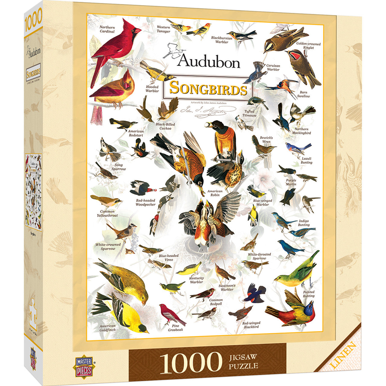 MasterPieces - Poster Art James Audubon Song Birds 1000 Piece Jigsaw - Good Games