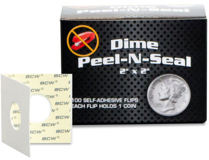 BCW Peel n Seal Adhesive Dime Paper Flips packaging