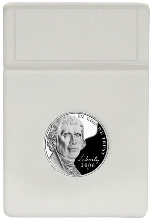 BCW white nickel currency display slab holding coins