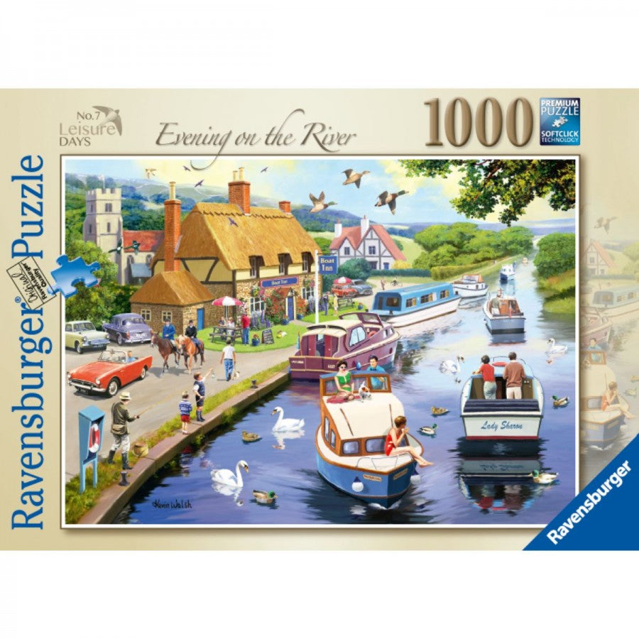 Ravensburger - Leisure Days No7 Evening on River 1000 Piece Jigsaw - Good Games