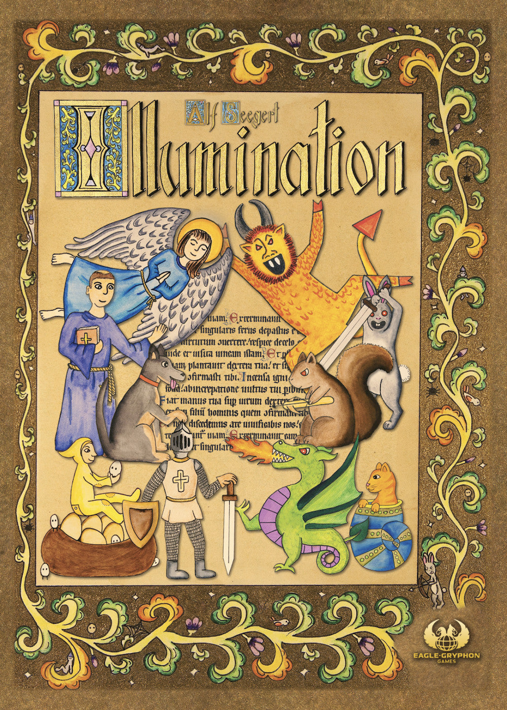 Illumination board game with intricate medieval artwork