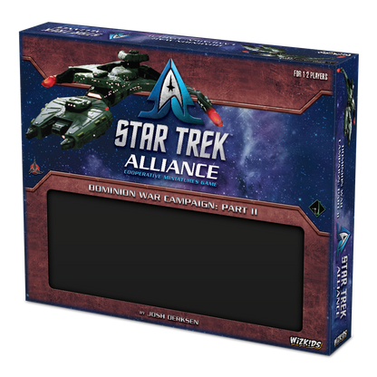 A box for Star Trek Alliance Dominion War Campaign Part II showing a green spaceship in space above a dark window