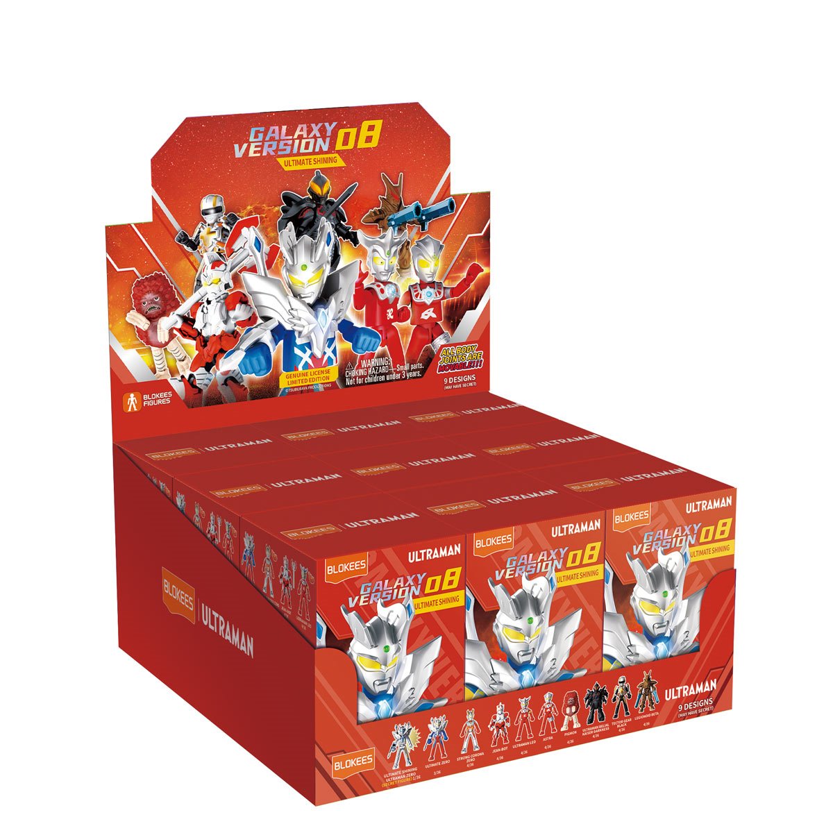 Blokees Figures - Ultraman 73108 - Galaxy Version 08 - Ultimate Shining - 9 In 1 Blind Box Display