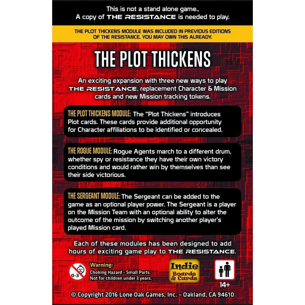 Indie Boards &amp; Cards The Resistance The Plot Thickens Card Game - Good Games