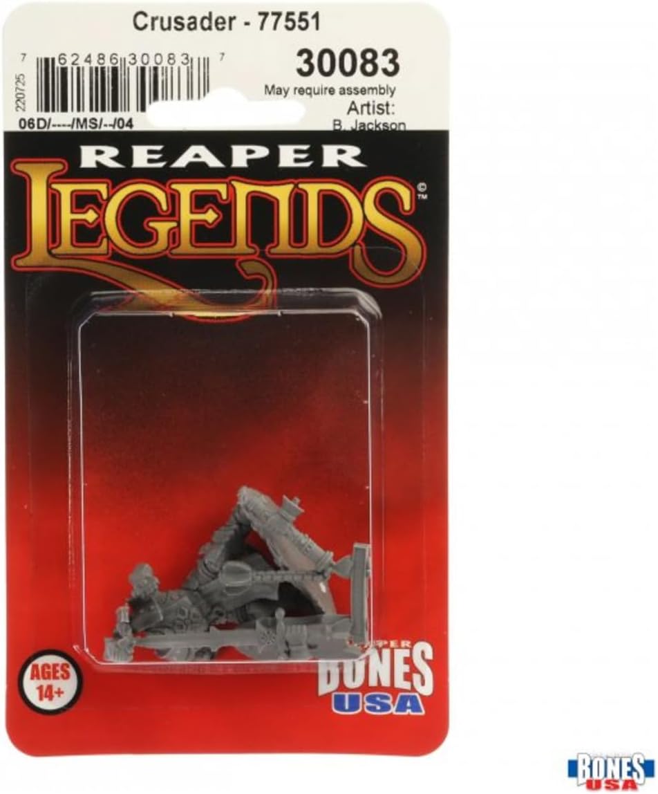 Reaper Legends Bones USA 77551 Crusader miniature kit in blister packaging